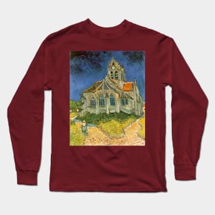 Church in Auvers-sur-Oise, View from the Chevet- L'église d'Auvers-sur-Oise Van Gogh Long Sleeve T-Shirt